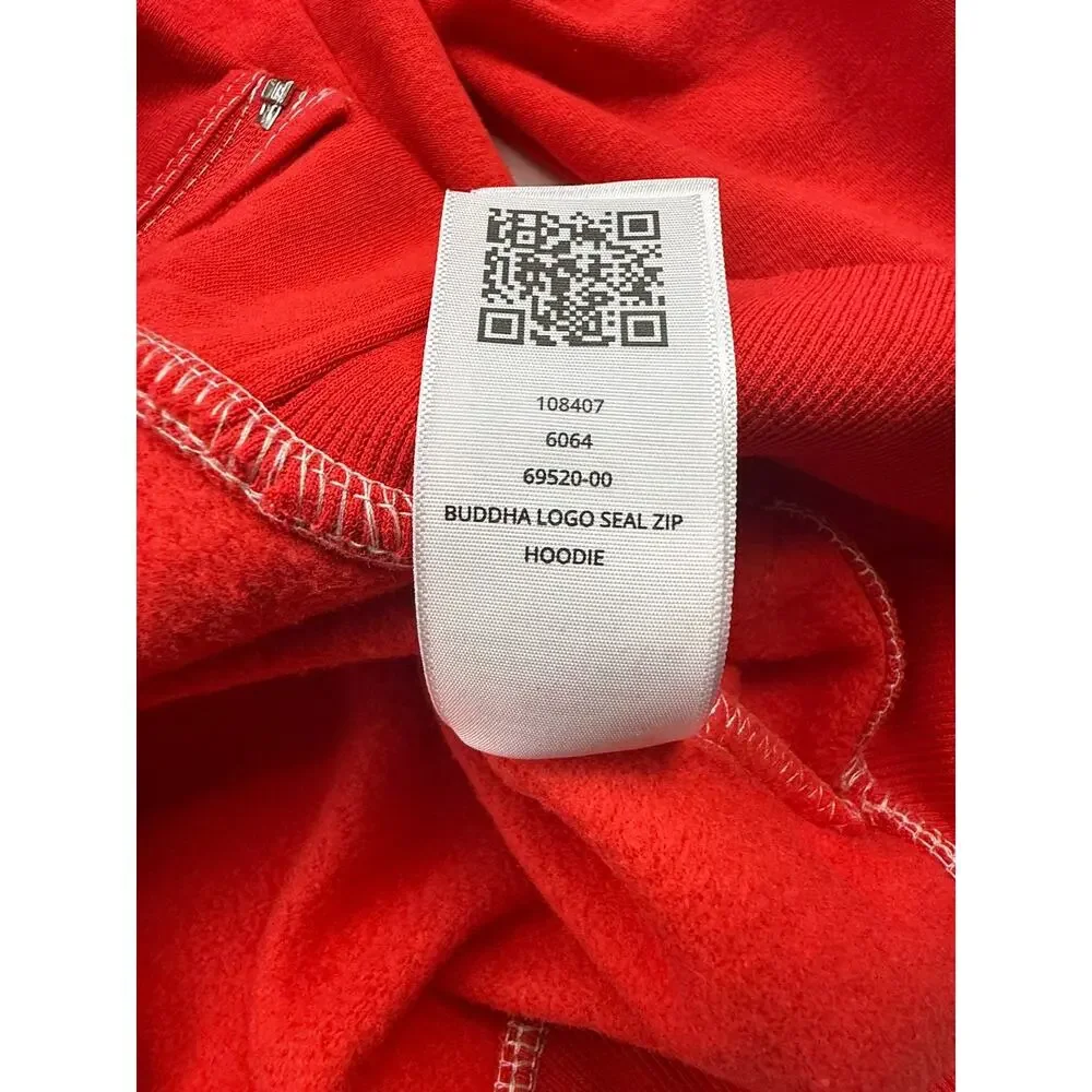 TRUE RELIGION BUDHA LOGO SEAL ZIP HOODIE RED SZ S NWT